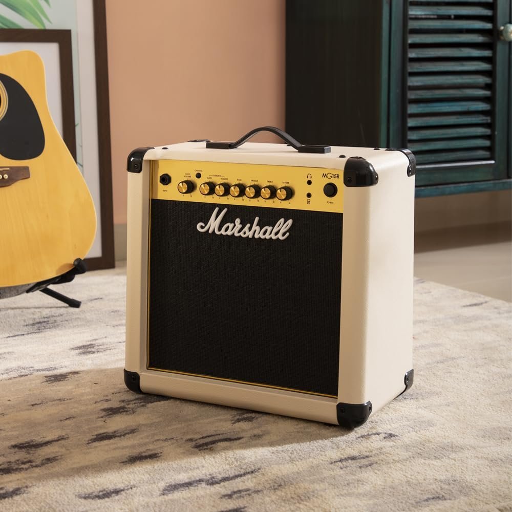 671cb69359f637ef08ef7fee6151e1c783f8f7745410a335ab95a.jpg Marshall MG15RC Compact 15W Guitar Combo Amplifier with Reverb (Cream)