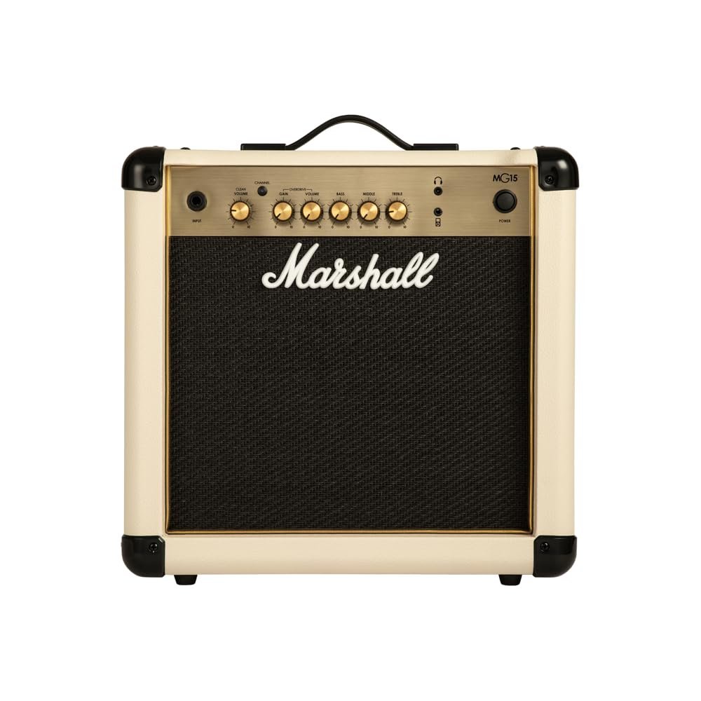 Marshall MG15GC 15-Watt Guitar Combo Amplifier Latest Version with 2 Channels - Cream
