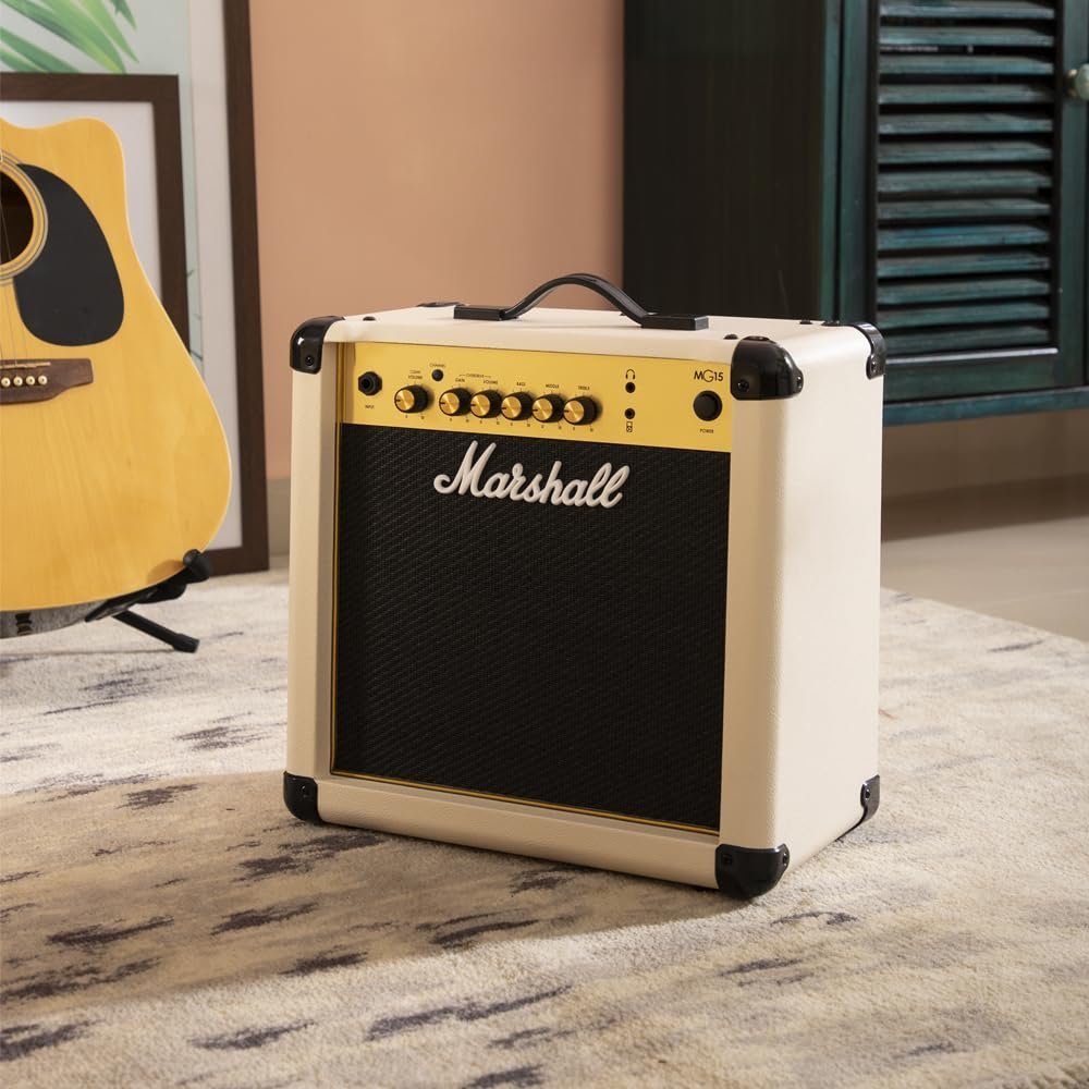 Marshall MG15GC 15-Watt Guitar Combo Amplifier Latest Version with 2 Channels - Cream