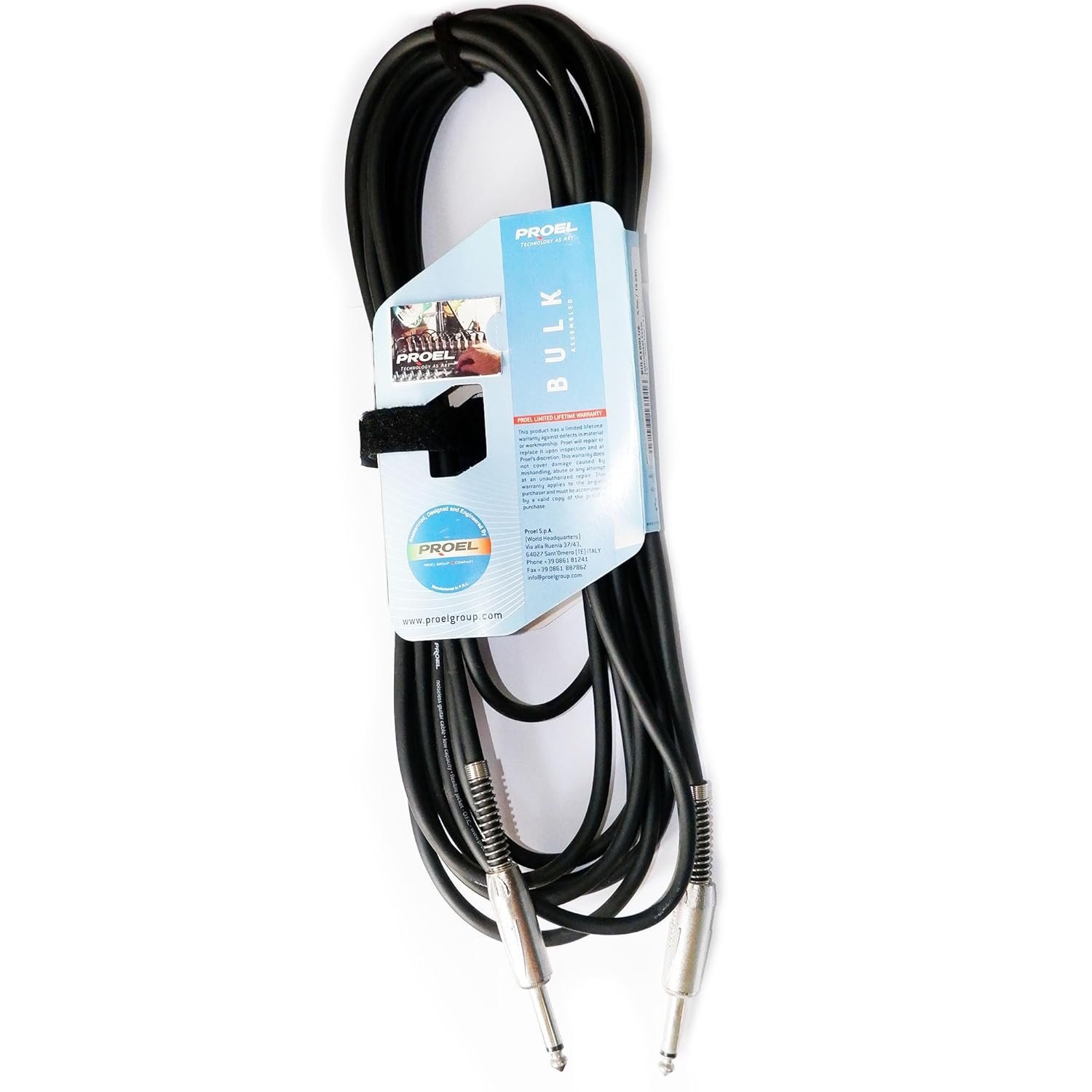 PROEL BULKLU6 6 METRE BLACK 6.3MM MONO JACK INSTRUMENT CABLE
