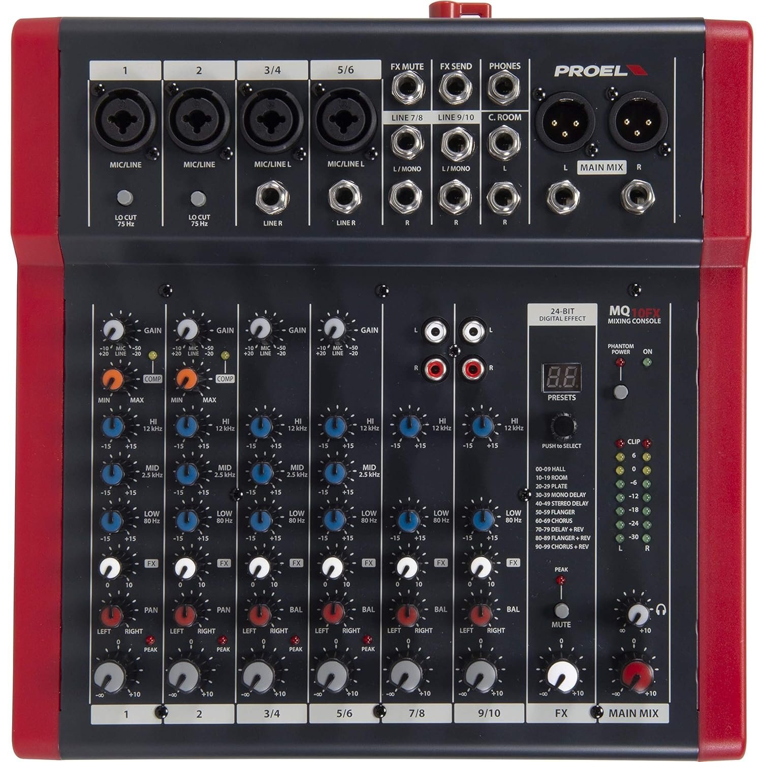 Proel MQ10FX MQ Series 10-Channel Compact Mixer with FX