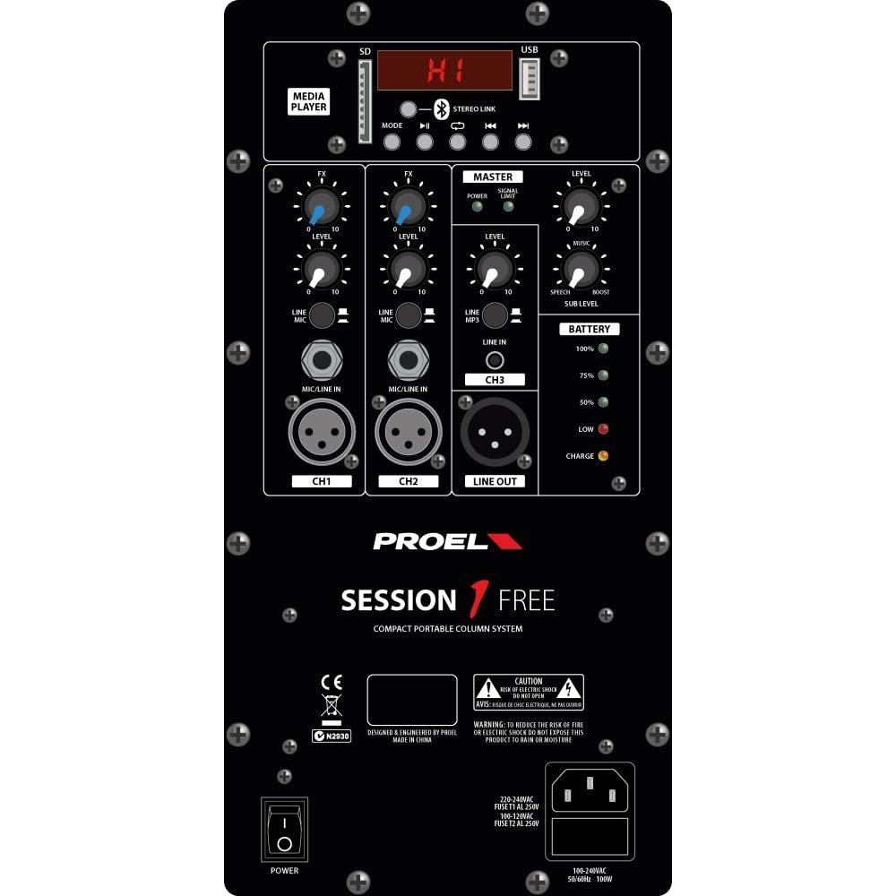 Proel Session 1 Free battery Powered Column PA System