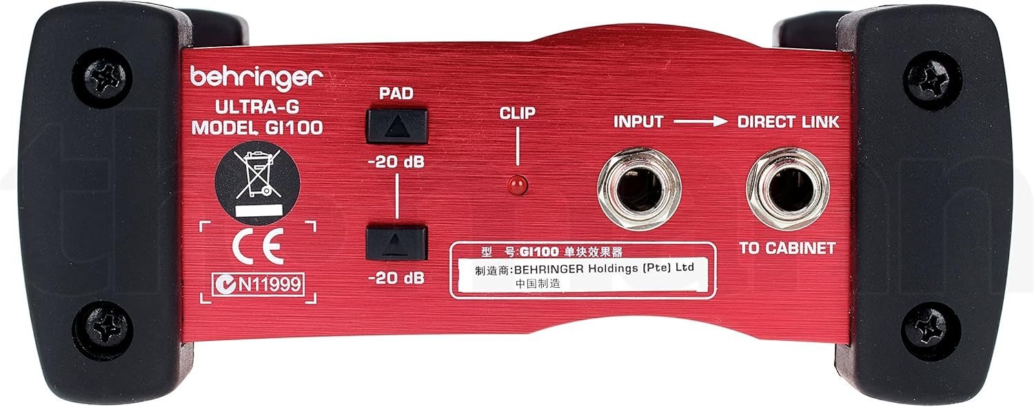 67ed2bf222b2131a7bc9b4face9c81b5367f759f82117c8766d76.jpg Behringer Ultra-G GI100 Professional Battery/Phantom Powered DI-Box with Guitar Speaker Emulation, 10Hz-160kHz Frequency Response