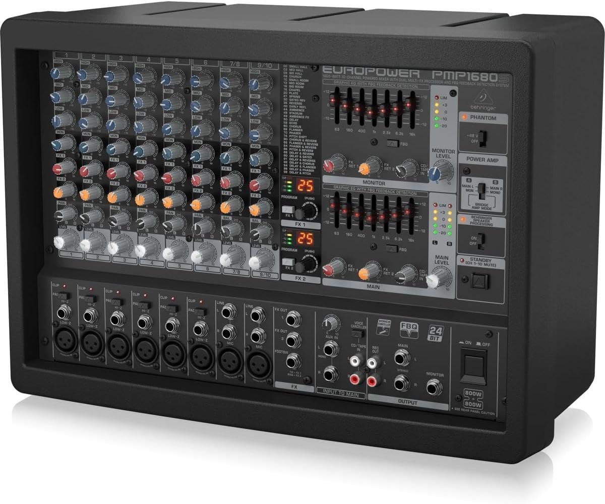 67ed2e643523f6375b4f17a9f1ecd58c7925e2496be2d60427f80.jpg Behringer Europower PMP1680S 10-channel 1600W Powered Mixer