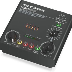 67ed2ea47eb1caf66988294cf56f63c93496b98d3349611bba799.jpg Behringer TUBE ULTRAGAIN MIC500USB Audiophile Vacuum Tube Preamplifier with Preamp Modeling Technology and USB/Audio Interface