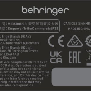 67ed2ea5be7f38de0506b4c64bd8c298657839b6155066bb3d0e9.jpg Behringer TUBE ULTRAGAIN MIC500USB Audiophile Vacuum Tube Preamplifier with Preamp Modeling Technology and USB/Audio Interface