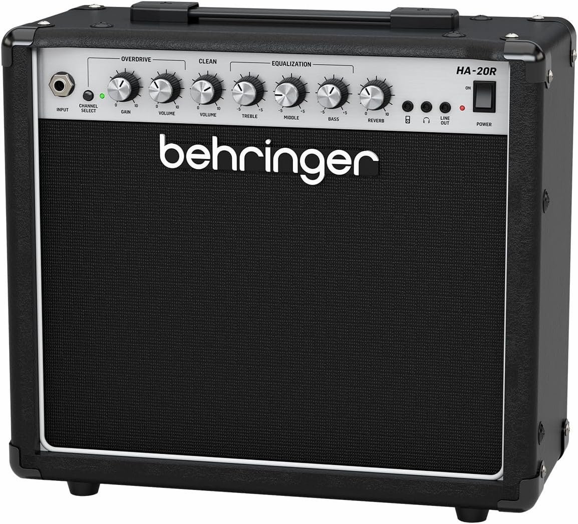 Behringer HA-20R 20 Watt Guitar Amplifier with 2 Independent Channels, VTC Tube Modeling, Reverb and Original Bugera 8" Speaker