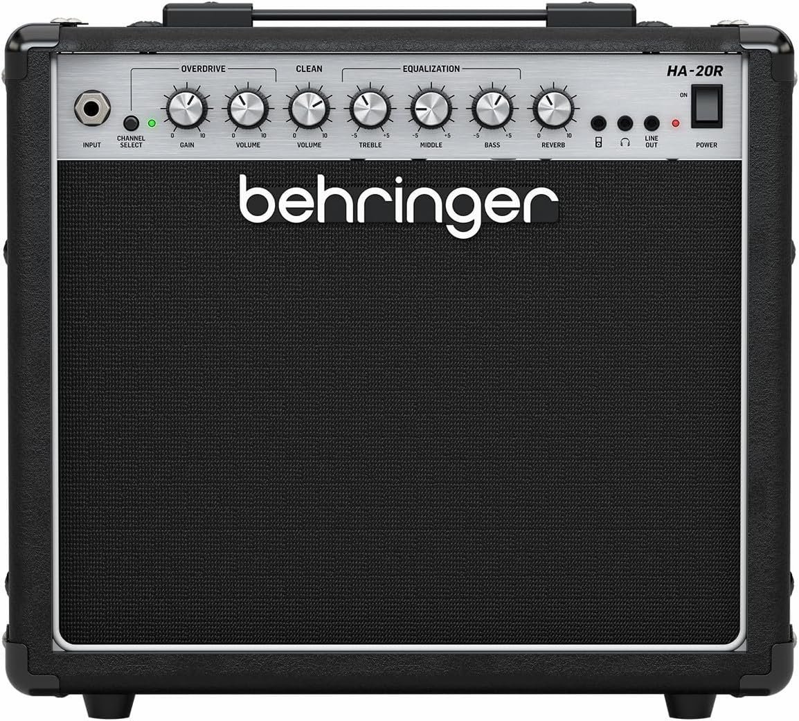 Behringer HA-20R 20 Watt Guitar Amplifier with 2 Independent Channels, VTC Tube Modeling, Reverb and Original Bugera 8" Speaker