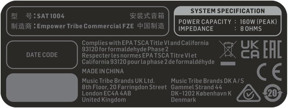 Behringer PA System, Black (SAT 1004)