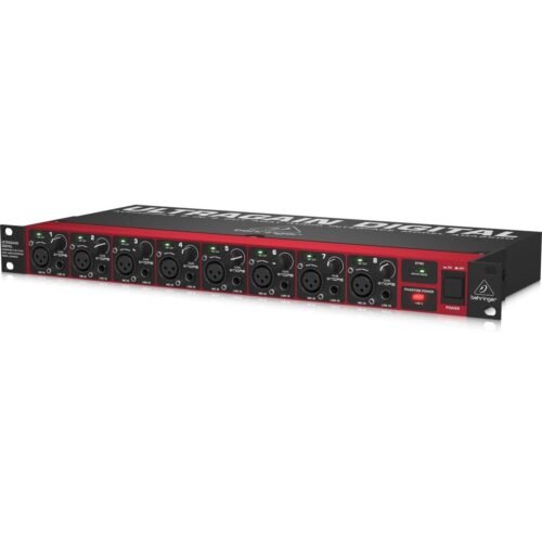 67ed50685f347f7ff2252f0f848a0fe60c1efda3fd942992ea182.jpg Behringer ADA8200 Ultragain Digital Audiophile 8 In/8 Out ADAT Audio Interface with MIDAS Mic Preamplifiers