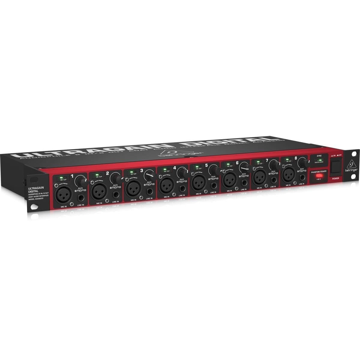67ed506d0d2a5b1681929e95b0d5c726d794d29f808bfbf8527e7.jpg Behringer ADA8200 Ultragain Digital Audiophile 8 In/8 Out ADAT Audio Interface with MIDAS Mic Preamplifiers