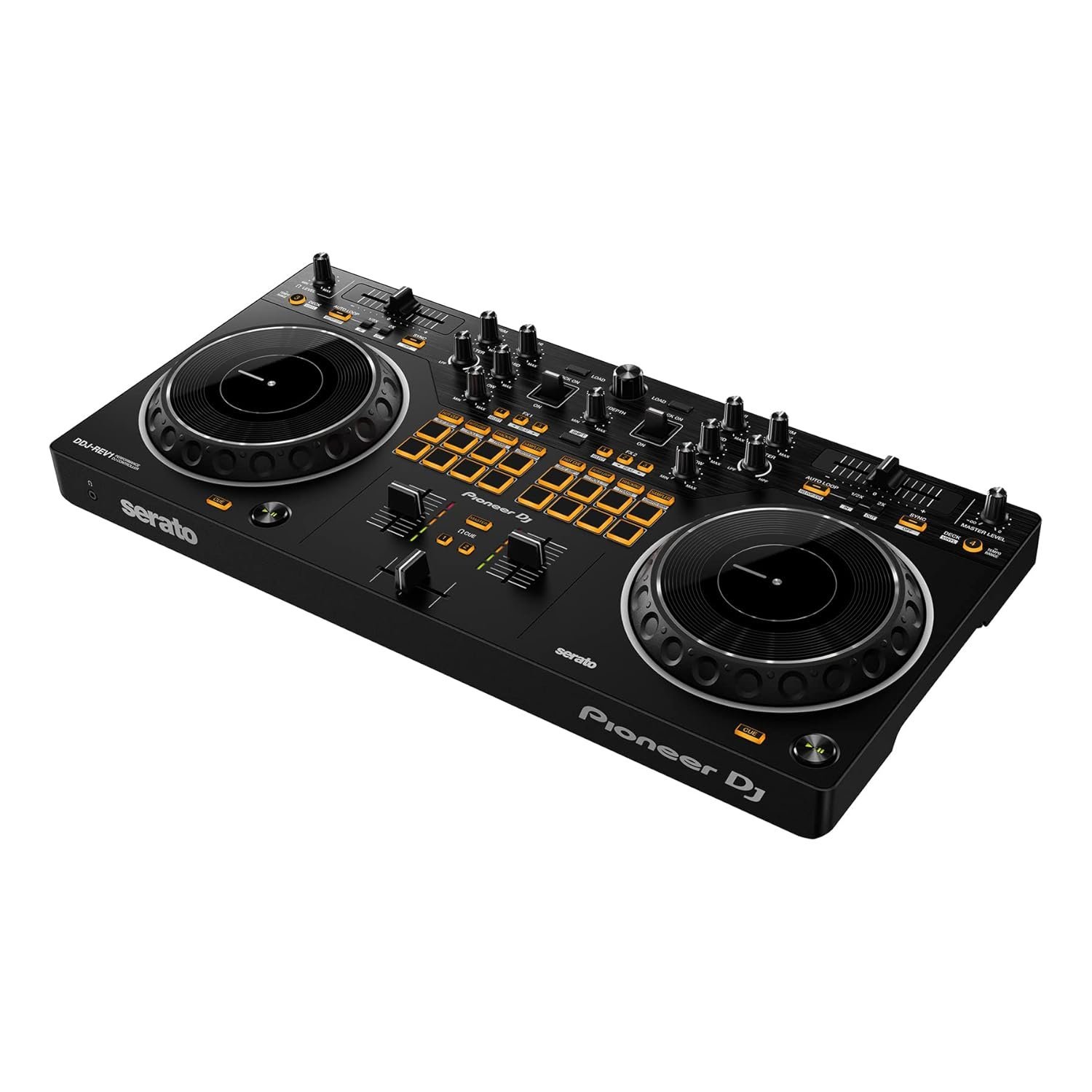 67ee2e1a0f0d4acfb1f2a8765fd38973067ad0352e5d3e7f4a79e.jpg Pioneer DDJ-REV1 Scratch-style 2-channel DJ controller for Serato DJ Lite (Black)