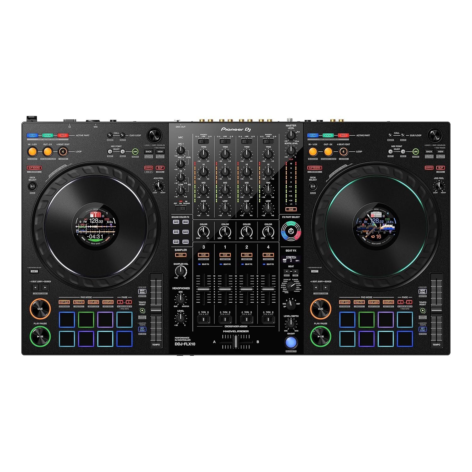 Pioneer DDJ-FLX10 4-channel DJ Performance Controller for Multiple DJ Applications