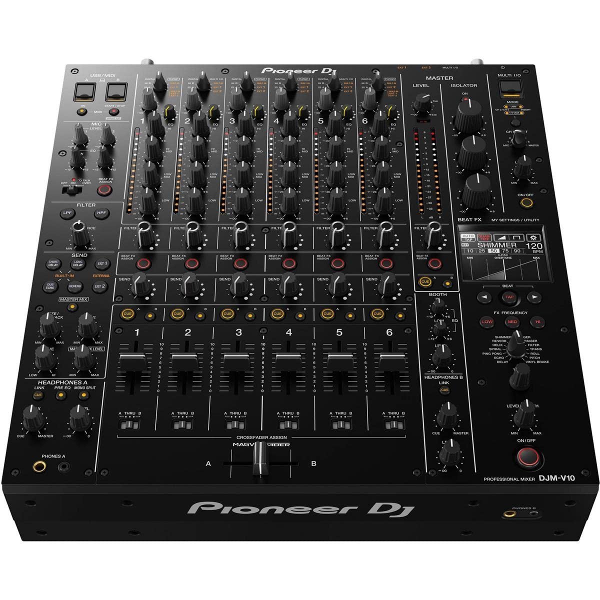 Pioneer DJ DJM-V10 6-Channel DJ Mixer With USB Connection, Black