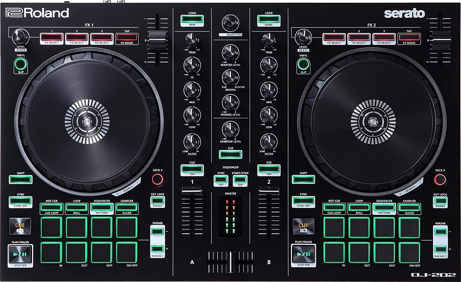 Roland DJ-202 Two-channel Four-Deck DJ Controller