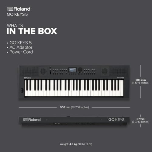 Roland GO KEYS 5 61-Keys Music Creation Keyboard - Black Roland GO KEYS 5 61-Keys Music Creation Keyboard - Black