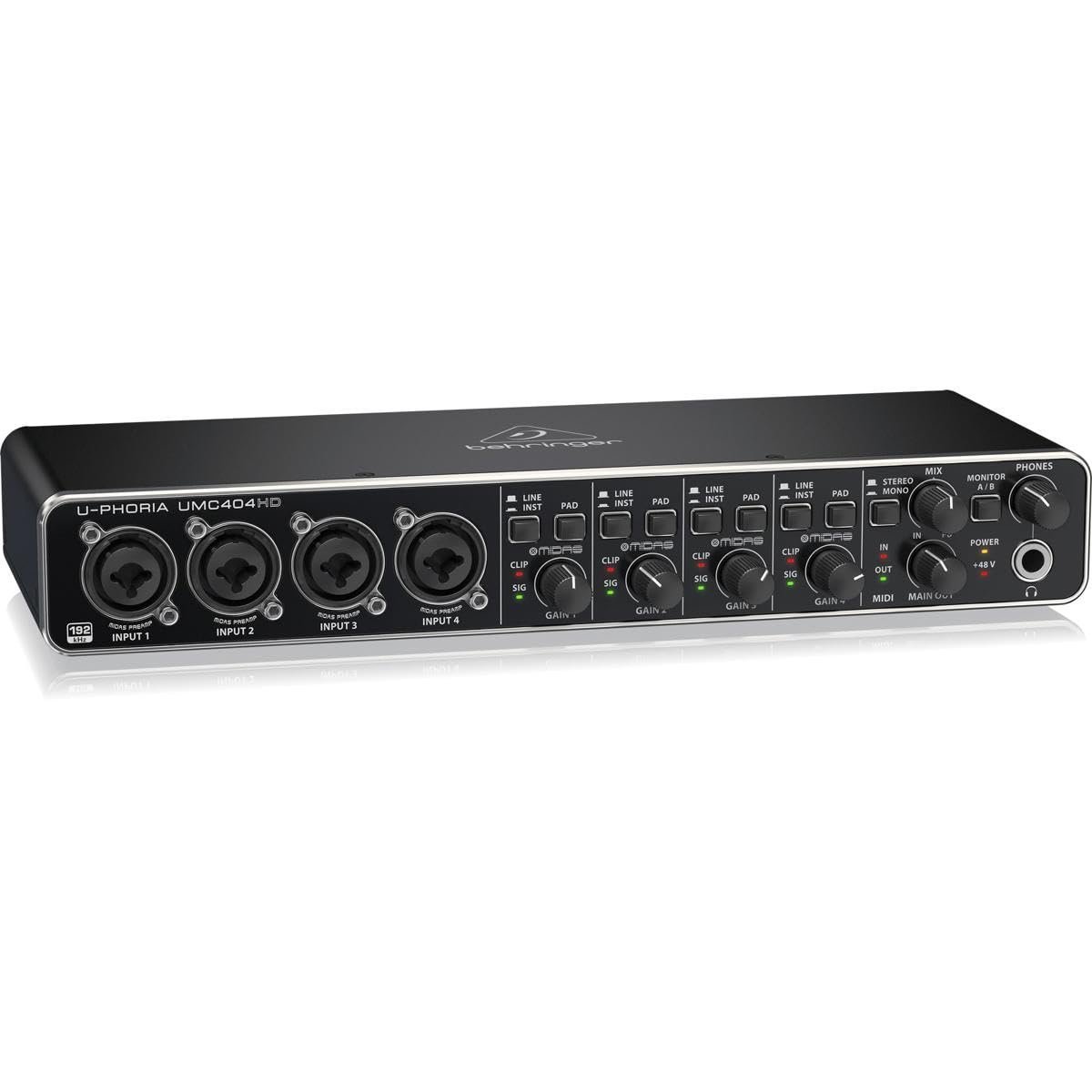 Behringer UMC404HD U-Phoria MIDI Interface with MIDAS Mic Preamplifiers