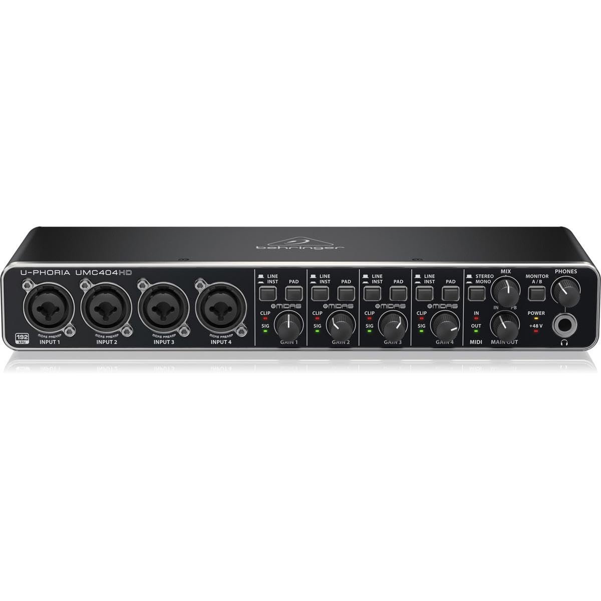Behringer UMC404HD U-Phoria MIDI Interface with MIDAS Mic Preamplifiers