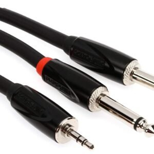 67ee3c020bb7f0925d5cb83751baed5c16beb7c3245edadaf0184.jpg Roland Black Series 3.5mm TRS Male to Dual 1/4-Inch TS Male - 15 Foot (RCC-15-3528V2)