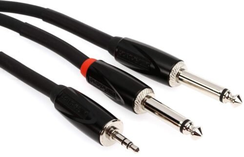 67ee3c020bb7f0925d5cb83751baed5c16beb7c3245edadaf0184.jpg Roland Black Series 3.5mm TRS Male to Dual 1/4-Inch TS Male - 15 Foot (RCC-15-3528V2)