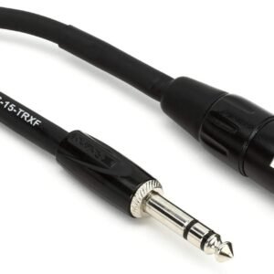 Roland Black Series Interconnect Cable, 1/4-Inch TRS to XLR (Female), 15-Feet