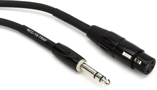 67ee3f453a4bed96d1fc825d37480d51978caefe4fbba740f1093.jpg Roland Black Series Interconnect Cable, 1/4-Inch TRS to XLR (Female), 15-Feet