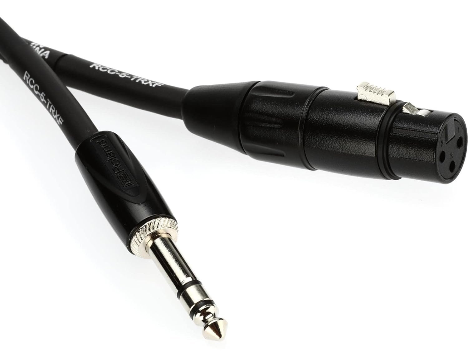 Roland Black Series Interconnect Cable, 1/4-Inch TRS to XLR (Female), 5-Feet