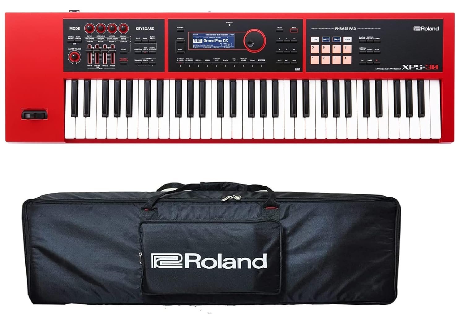 Roland XPS-30 RED Expandable Synthesizer 61 keys (with velocity) with Carry Bag