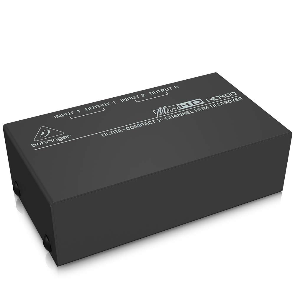 Behringer MicroHD HD400 Ultra-Compact 2-Channel Hum Destroyer, Silver