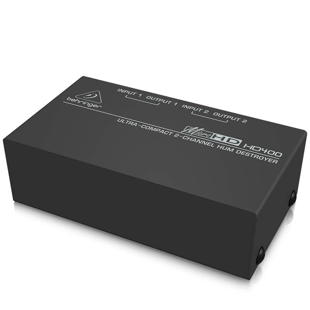 Behringer MicroHD HD400 Ultra-Compact 2-Channel Hum Destroyer, Silver