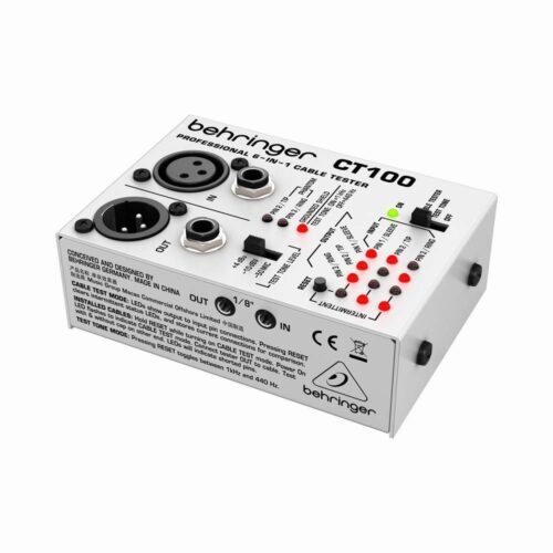 67ee4da15bc0bab8e65be775b83ee781a05dfdde0dcfaefc28d68.jpg Behringer CT100 Cable Tester, Silver