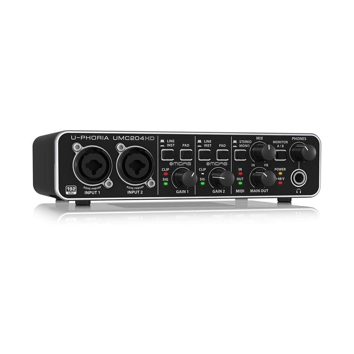 67ee532b6ce66624e54845ce3033aa51ede3f9af9df5c83a11b72.jpg Behringer U-Phoria UMC204HD Audiophile 2x4, 24-Bit/192 kHz USB Audio/MIDI Interface with Midas Mic Preamplifiers