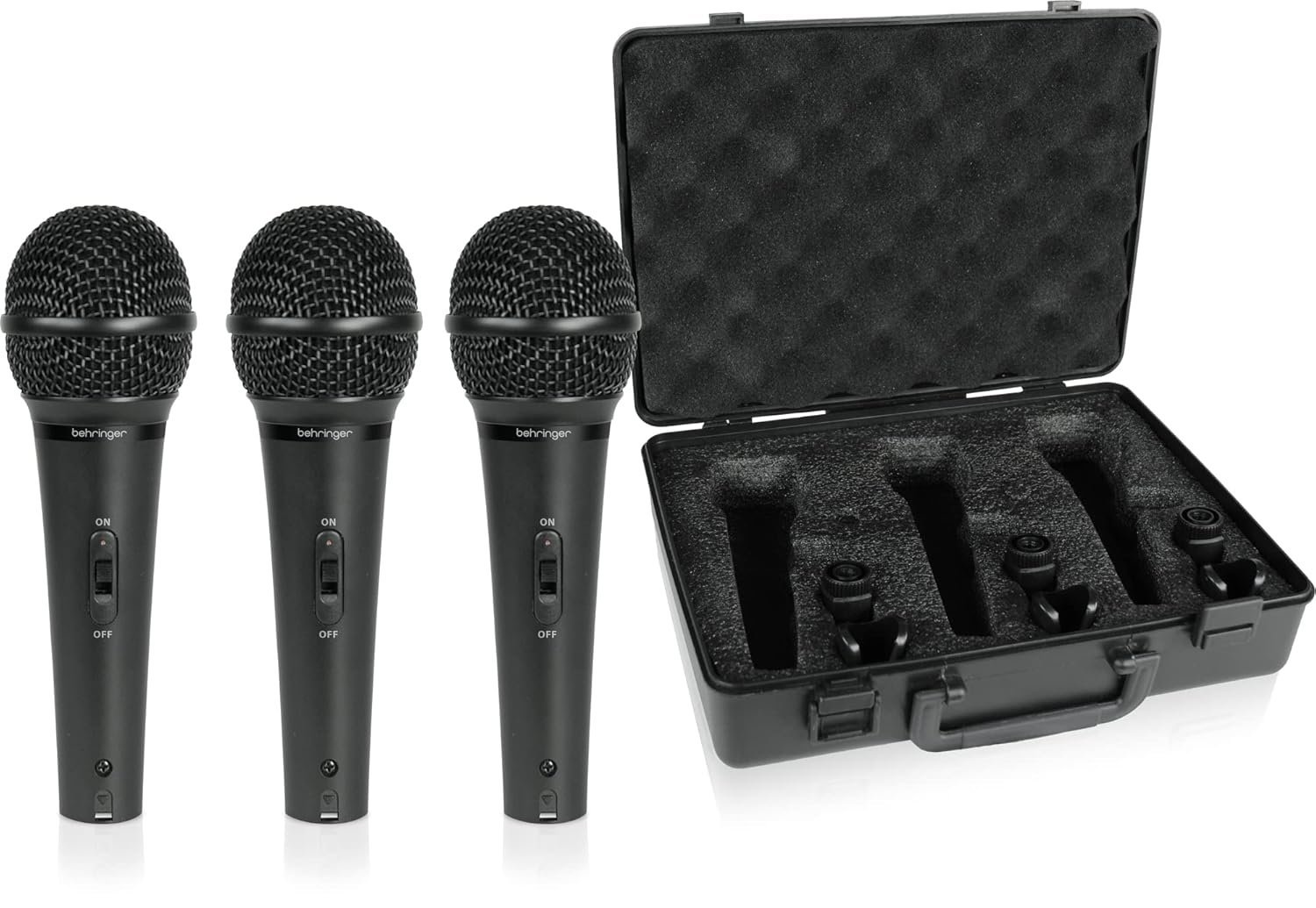 Behringer Ultravoice Xm1800S Dynamic Cardioid,USB Unidirectional Vocal Microphones,3-Pack(Black)