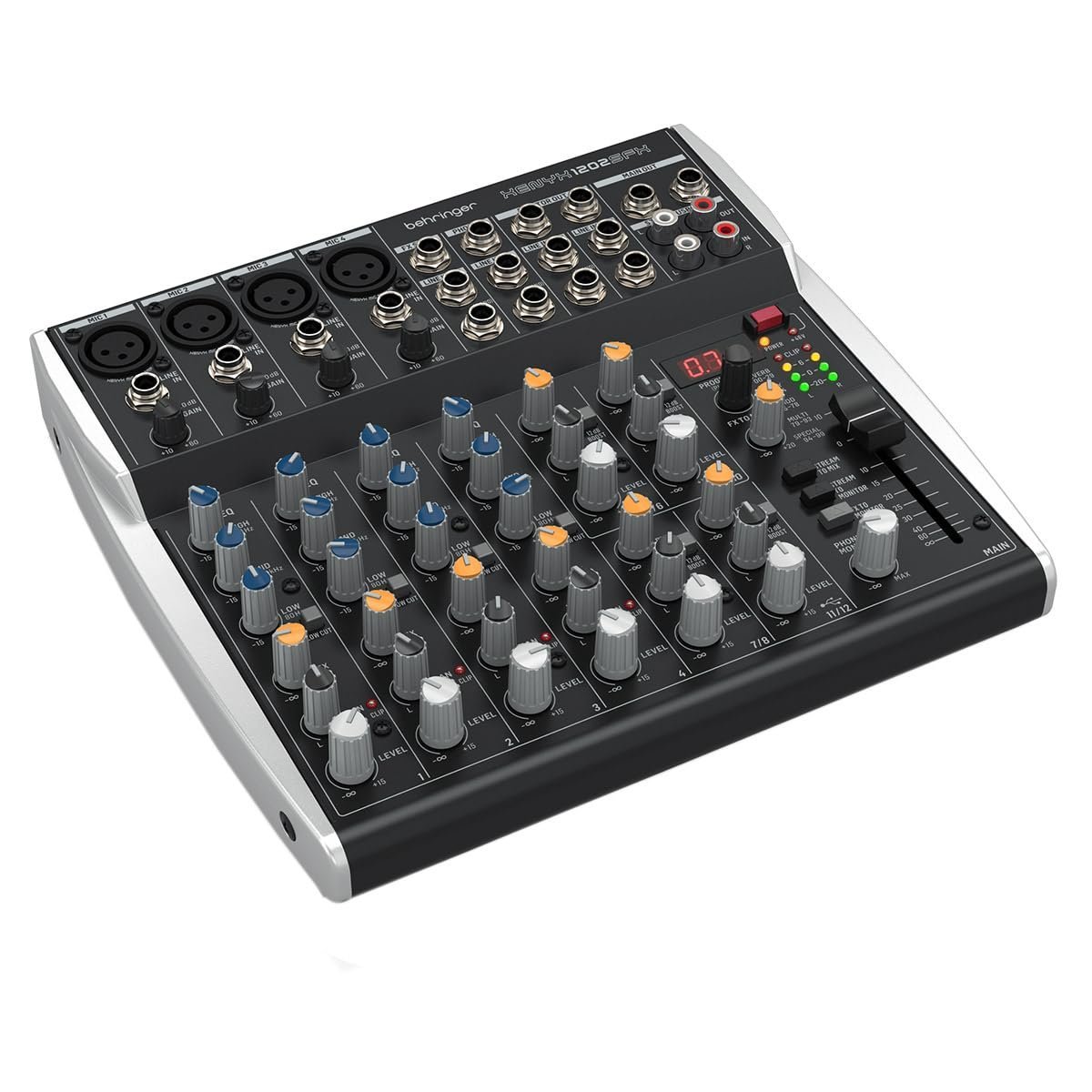 Behringer Xenyx 1202SFX 12-Channel Analog Audio Mixer With USB Connection, Black