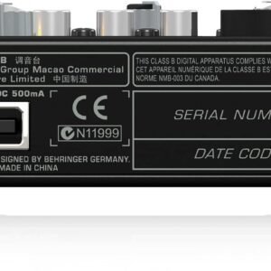 Behringer 302USB Premium 5-Input Analog Audio Mixer with XENYX Mic Preamp and USB/Audio Interface, Black