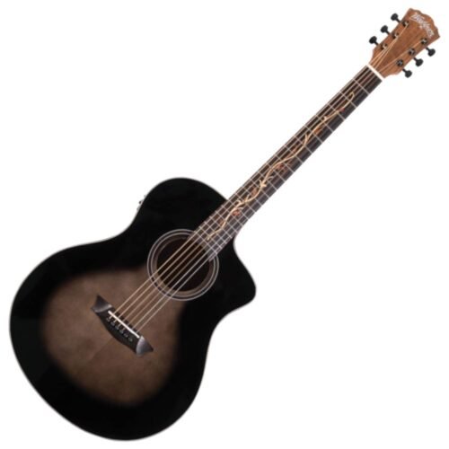67ee6b79591c99b5cf64e039a6dfa325e83183e0b1f3385a862d9.jpg Washburn Bella Tono Vite S9V Electro-Acoustic Guitar BTS9VCECH-D-U With Gig Bag - Gloss Charcoal Burst