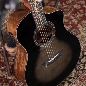 Washburn Bella Tono Vite S9V Electro-Acoustic Guitar BTS9VCECH-D-U With Gig Bag - Gloss Charcoal Burst