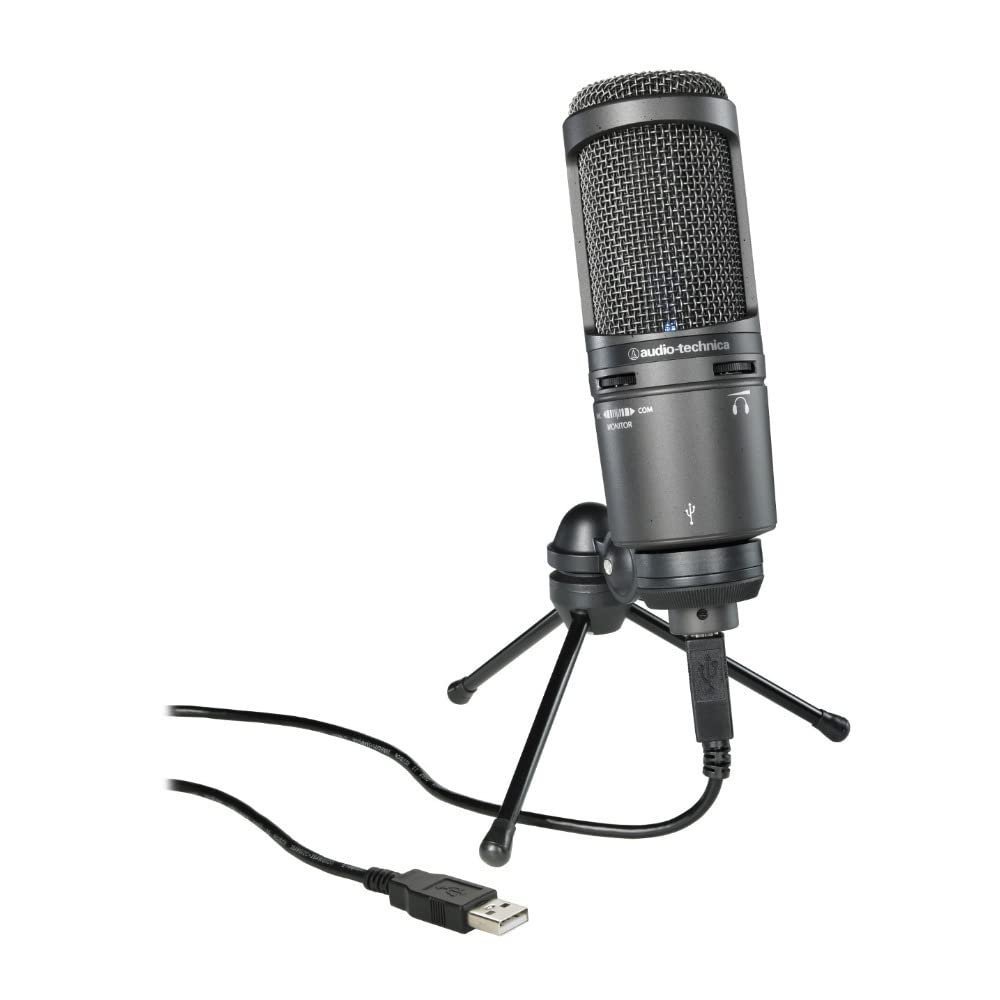 Audio-Technica AT2020 USB Plus Cardioid Condenser USB Microphone (Black)
