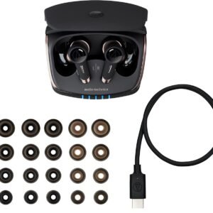 Audio-Technica ATH-TWX9 Wireless Earbuds, Premium Listening Experience with Bluetooth Wireless, Noise-Cancellation, High-Resolution Drivers with Innovative Acoustic Technology, Adjustable