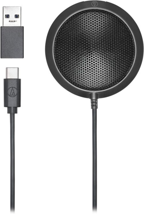 Audio-Technica ATR4697-USB Omnidirectional Condenser Boundary Microphone,Black
