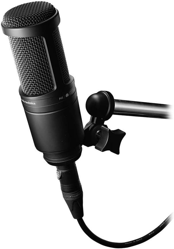 67ee814df25abc9968d73a57edb44814b1884a60f335cd7e49772.jpg Audio-Technica Microphone AT2020 Pro Cardioid Capacitor, Black,Large, XLR
