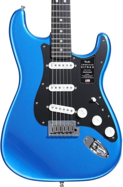 67f25c46c9d738d4e717d8dd91fb14e1e772f898f53c497fd0833.jpg Fender American Ultra II Stratocaster HSS Ebony Fingerboard Electric Guitar 0119151776 - Noble Blue