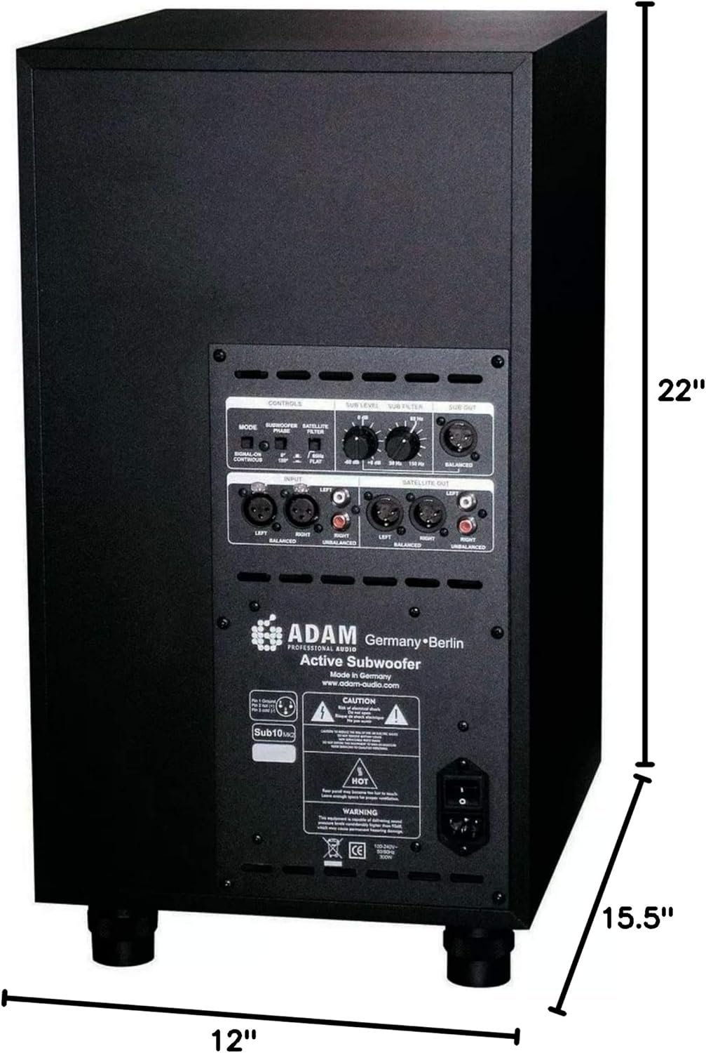 Adam Audio Sub 10 Mk2 Powered Studio Subwoofer Black