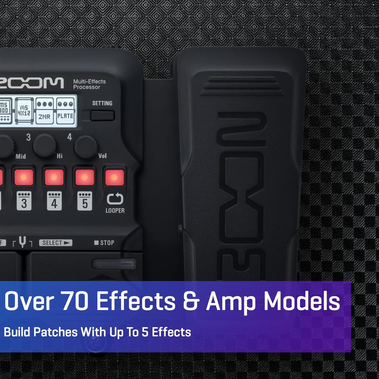 67f91e9f1cc12886c36cda19a2da9a1b64e35845255f29cd29e16.jpg Zoom G1X Four Multi-effects Processor with Expression Pedal without adapter (Black)