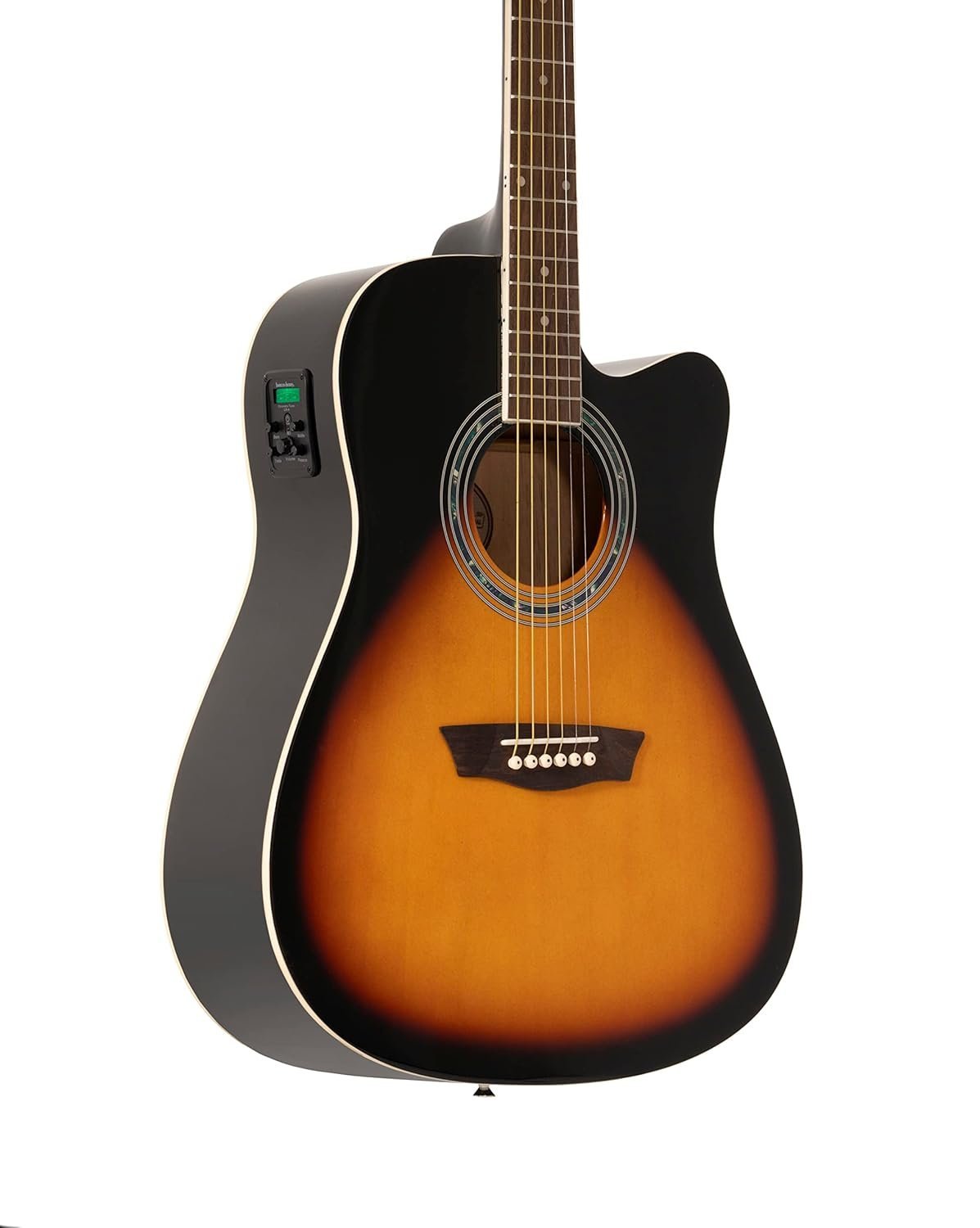 Washburn WA90CE VSB Dreadnought Electro Acoustic Guitar - Vintage Sunburst
