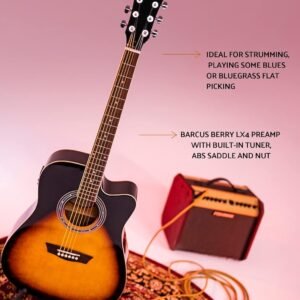 Washburn WA90CE VSB Dreadnought Electro Acoustic Guitar - Vintage Sunburst