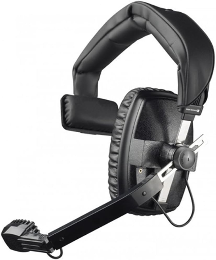 Beyerdynamic DT-108-200-50-BLACK Single-Ear Headset with Dynamic Hypercardioid Microphone, 50 Ohms, Black