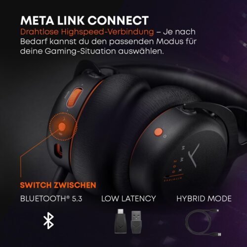 beyerdynamic MMX 200 Wireless Gaming Headset (Black) with Microphone, Wireless Headphones with USB Dongle Suitable for PC, Xbox, Playstation and Nintendo Switch