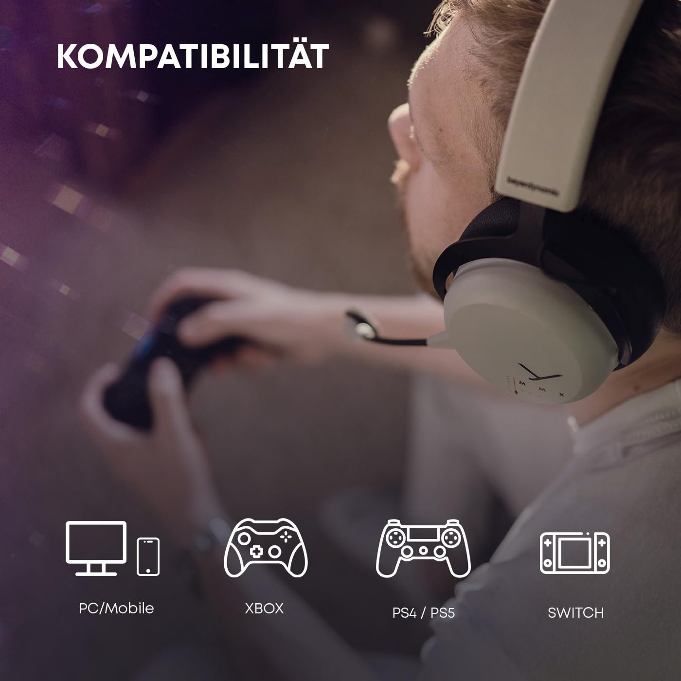 beyerdynamic MMX 200 Wireless Gaming Headset (Black) with Microphone, Wireless Headphones with USB Dongle Suitable for PC, Xbox, Playstation and Nintendo Switch