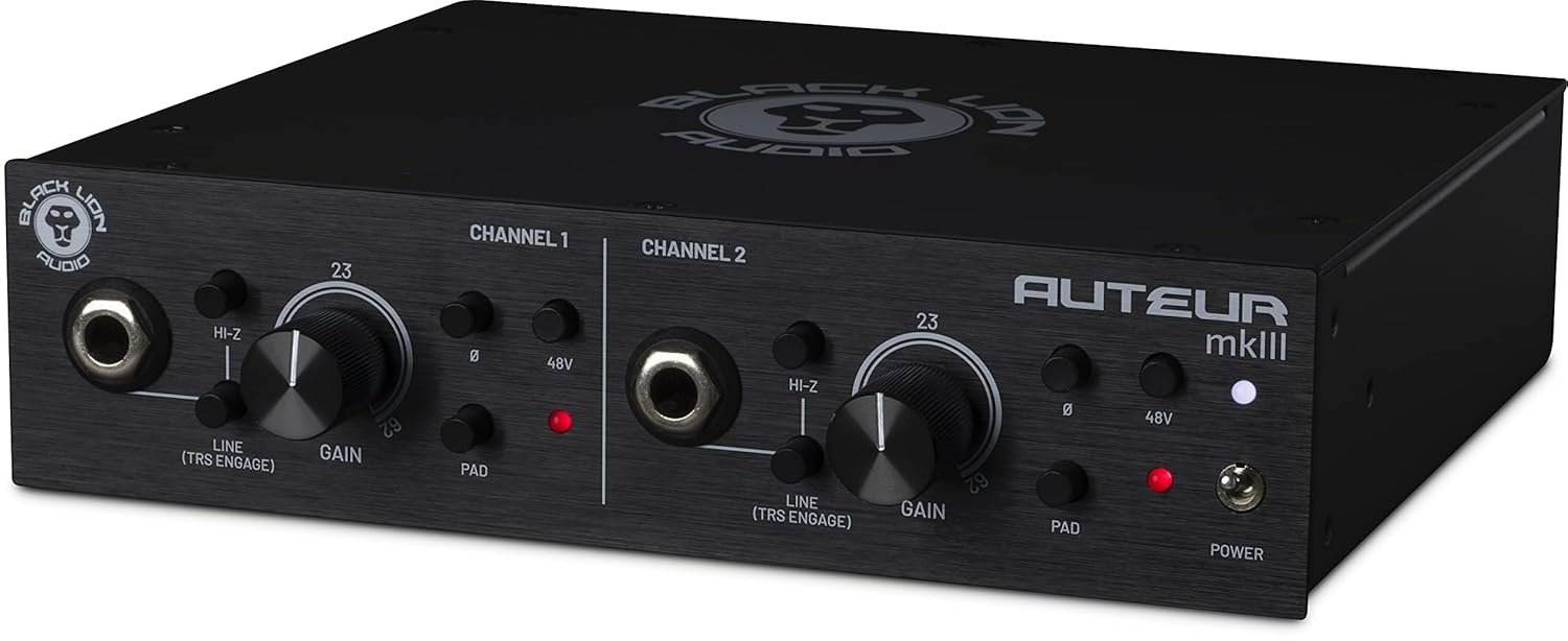 680ca6c16d64dab718c92bdd193b4a6c5d81d07ab729605dd4a17-1.jpg Black Lion Audio Auteur MK3 Dual Channel Microphone Preamp